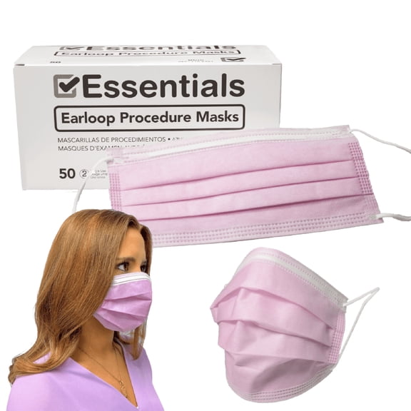 OITY Astm Level 1 Ear Loop Procedure Face Masks Medical Procedure Masks Face Mask Disposable(Disposable; Pink; Box of 50),Medium