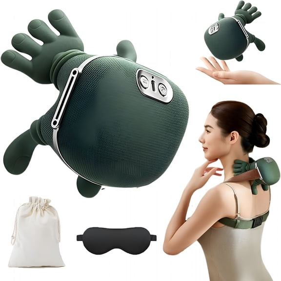 OITY Bionic Heated Massager,Wireless Portable Shiatsu Neck,3 Speed Adjustment,Deep Tissue 4D Kneading,For Shoulder,Neck,Lower Abdominal Shiatsu Neck Massager