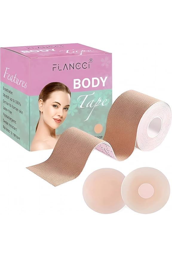 Breast Lift Tape Includes Nipple Covers Body Tape for Push Up & Shape Works Great