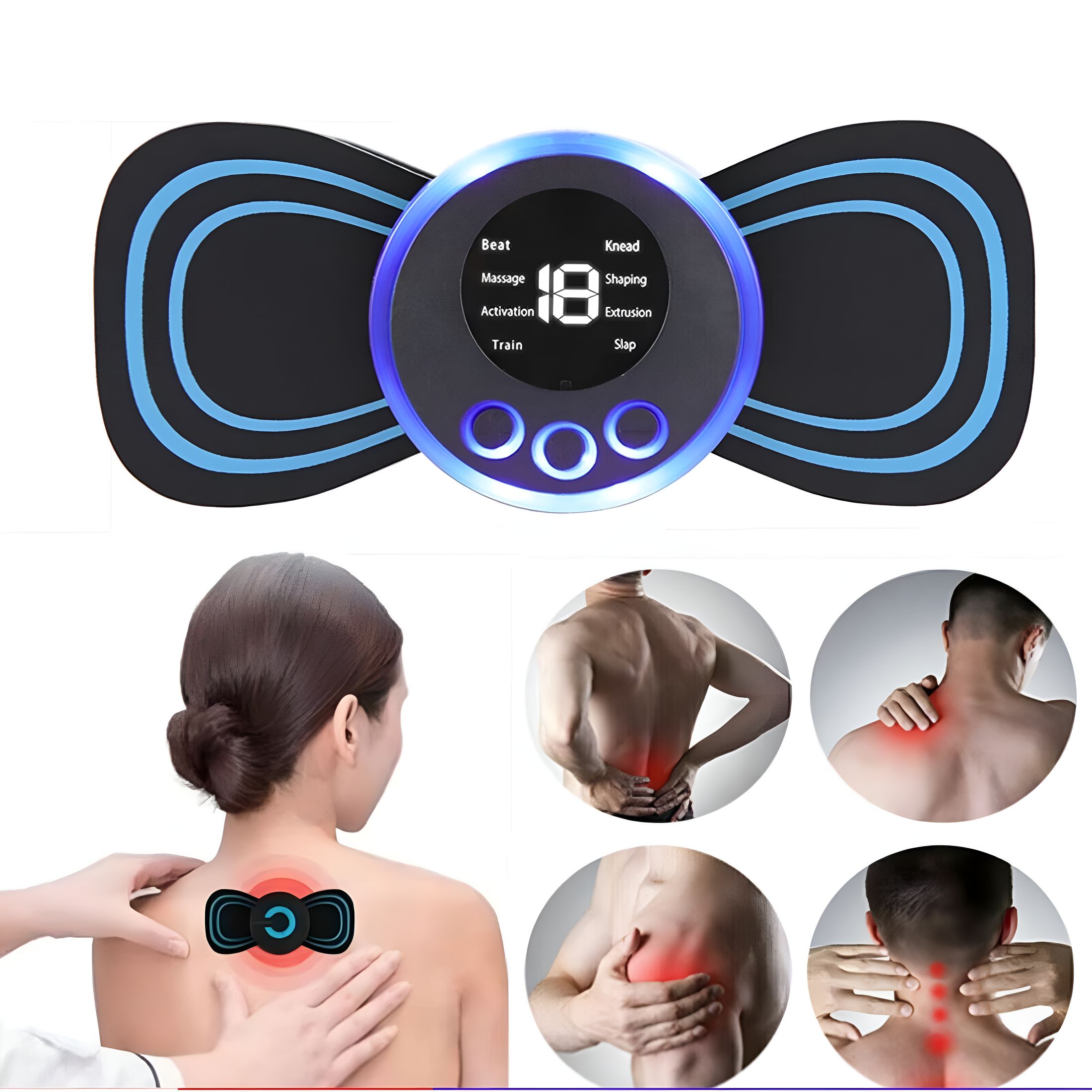 OITY Dual Unit Muscle Massager Tense Muscle Relaxer- Electric Pulse ...