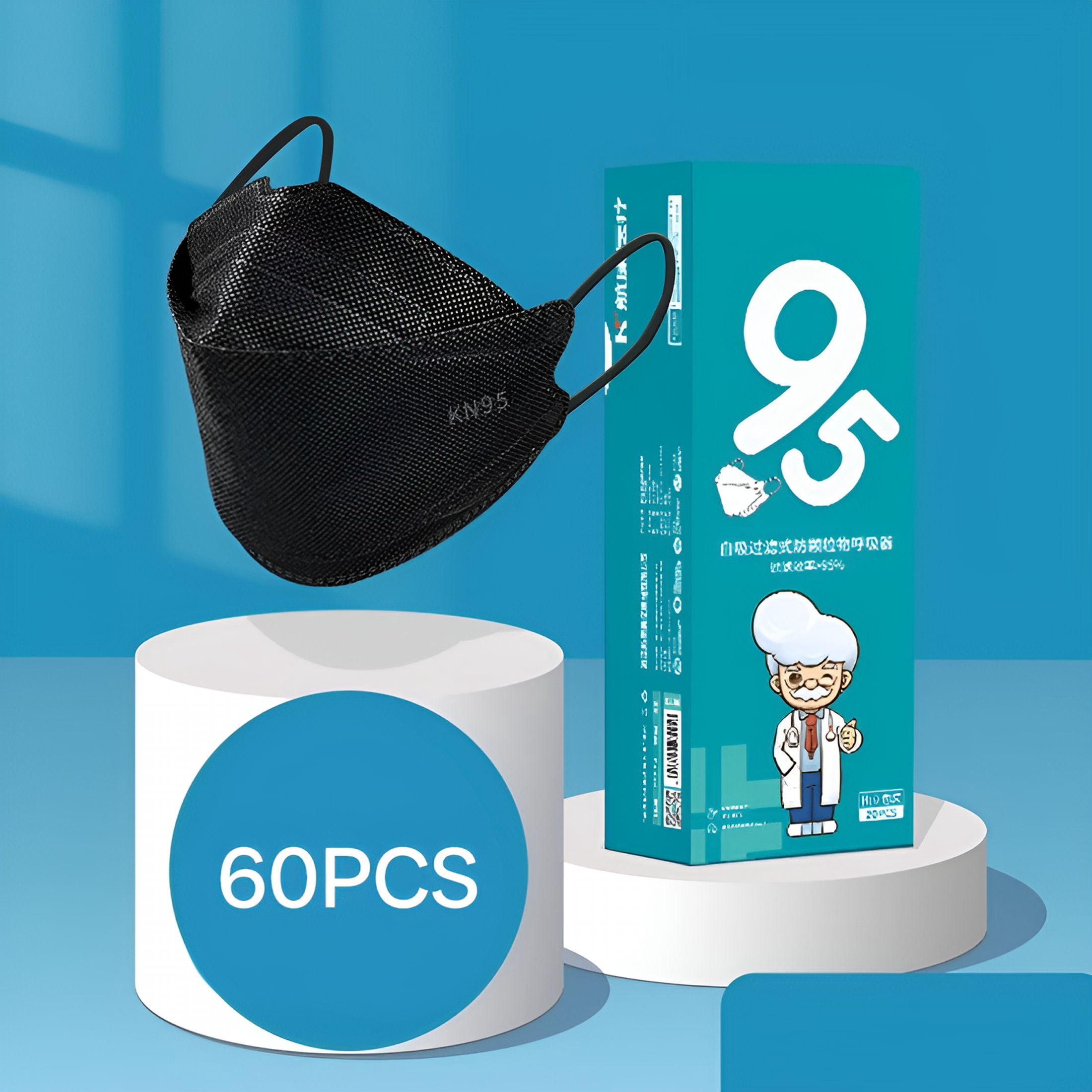 OITY Face Masks 50 PCS,Individually Wrapped,5 Ply Black Disposable ...