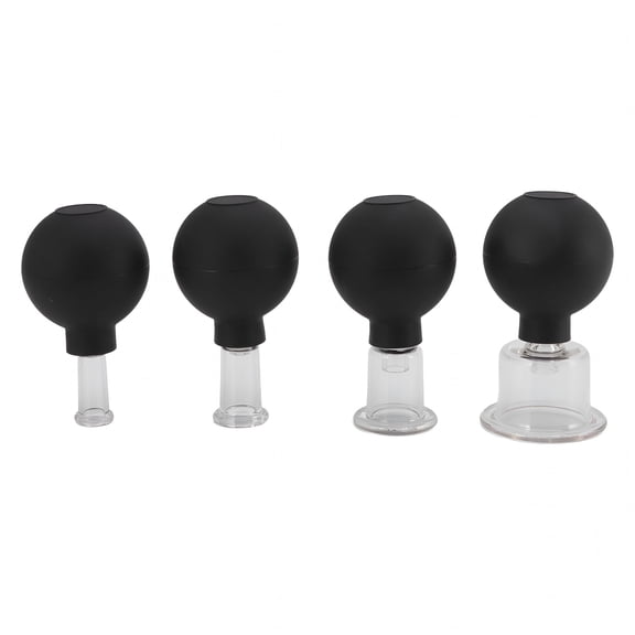 OITY Glass Cupping Set,Facial Body Massage,Silicone Cups for Skin Therapy Silicone Cupping Therapy Set ,4 Pack