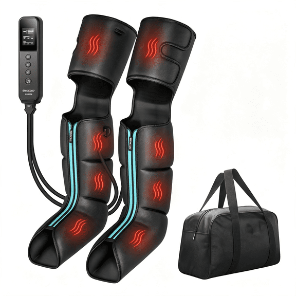 OITY Leg Massager with Heat and Compression,Air Compression Boots for Leg Calf&Foot Recovery,Edema Relief Heating Function Leg Massager for Circulation and Pain Relief Fsa