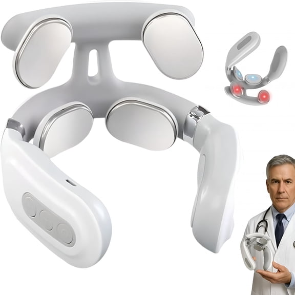 OITY Neck Massager with Heat,6 Modes&15 Intensities,Cordless Vagus Nerve Stimulator for Shoulder&Back Relief