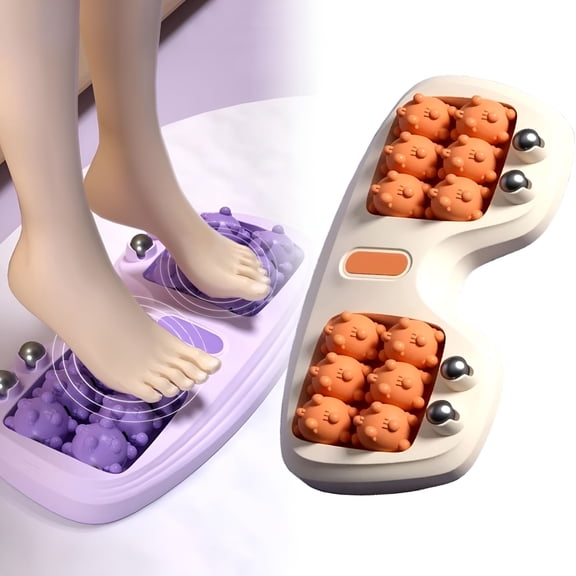 OITY Portable Double Foot Massage Roller,Dual Foot Acupressure Therapy for Pain Relief,Stress Relief and Improved Circulation,Portable Reflexology Tool for Home and Office Use