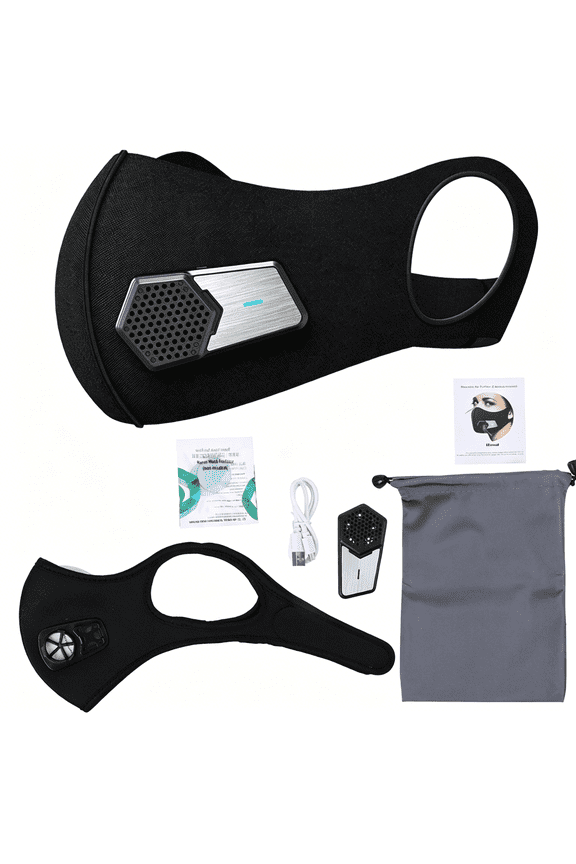 Rechargeable Electric Kn95 Face Mask with Fan,Wearable Mini Air Mask,Replaceable Filter Respirator,For Dust Work,Cycling,Running,Mountaineering,Outdoor Sports,Work Protection