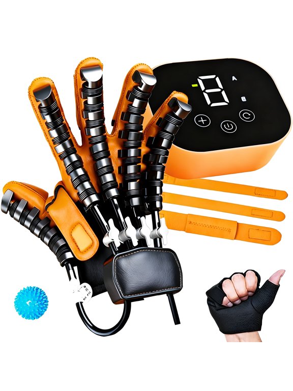 Rehabilitation Robot Gloves,Hand Exerciser for Stroke,Finger Exercisers and Hand Grip Strengthener for Neuromuscular Recovery & Stroke Therapy Equipment,Strength Adjustable