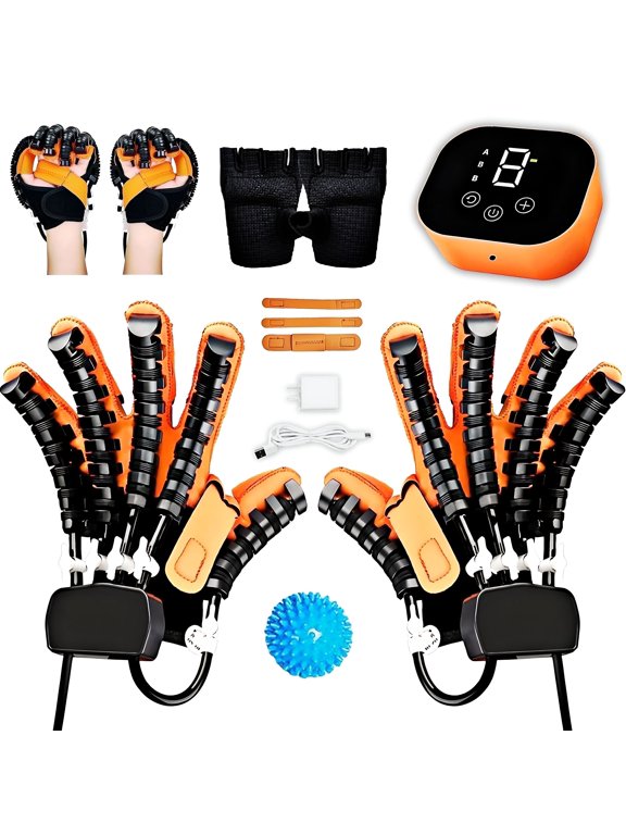 Rehabilitation Robot Gloves, Hand Exerciser for Stroke with Neuromuscular Recovery & Stroke Therapy Equipment, Strength Adjustable Hand Exercisers for Therapy, 2 Piece