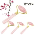thumbnail image 1 of OITY Set of 4 Premium Quartz Face Rollers – Pink Massager for Face,Neck & Body,Anti-Aging,Reduces Puffiness & Wrinkles, 1 of 7
