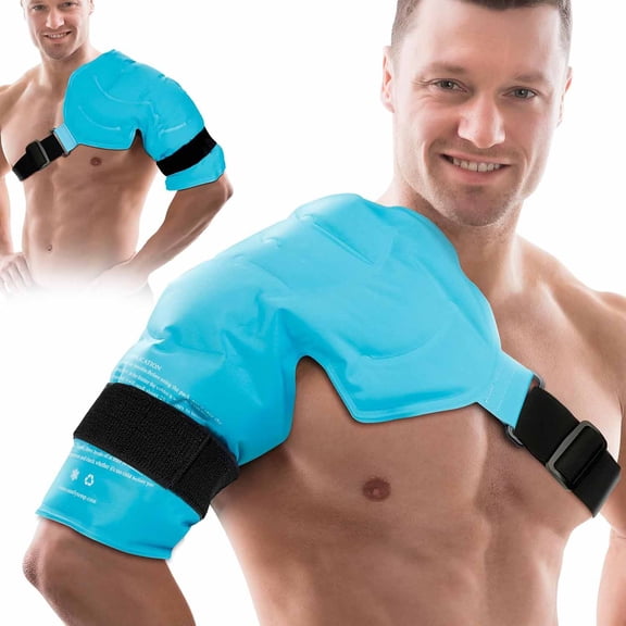 OITY Shoulder Ice Pack Wrap for Rotator Cuff Pain Relief,Reusable Ice Packs for Hot and Cold Therapy,Shoulder Brace for Women and Men Recovery,Large X-Large