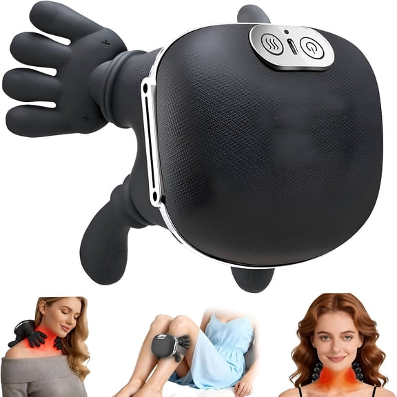 OITY Shoulder & Neck Massager with Heat, 4D Heated Neck Massager with Fingers Simulates a Real Palm Massage for Comfort, 3 Intensity Levels + 2 Heat Settings Relax Muscle Tension
