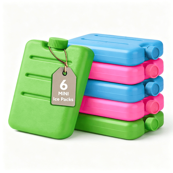 OITY Small Lunch Ice Packs Set of 6-Tsa Airline Compliant,Slim Reusable Freezer Packs,Approved Ice Replacement&Fits Most Anywhere,3 X 3 Inches