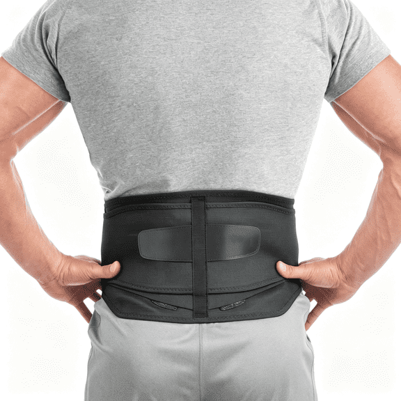 OITY Sports Medicine Adjustable Lumbar Back Brace with Removable Pad, Back Pain Relief Support for Men and Women, Ideal for Upper and Lower Back Pain, Sciatica, Scoliosis, Black