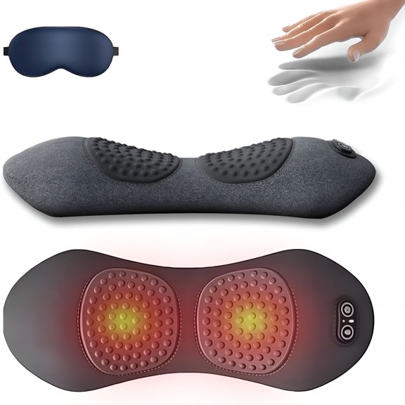 OITY Triple Fusion Back Massager,3-In-1 Back Massager for Sciatica,Neck Massager Pillow,Three-Speed Constant Temperature Hot Compress for Neck Pain Relief (Black)