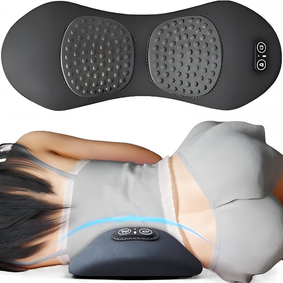 OITY Triple Fusion Back Massager,3-In-1 Back Massager with Traction Lifting And Vibration Massage And Heat Compress Against Pain,Sciatica Massager for Neck And Shoulder And Backs (Black)