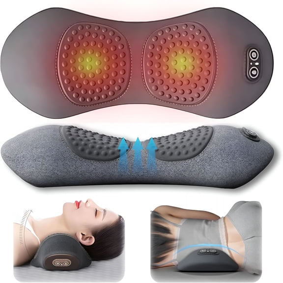 OITY Triple Fusion Back Massager, New Triple Fusion Massager for Sciatica, with Electric Traction Lifting Heat Compress, All-Round Support, Relieve Neck/Shoulder Discomfort (Black)