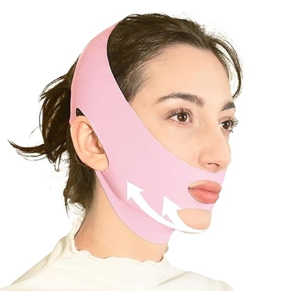 OITY V Line Lifting Mask Chin Strap for Sleeping,Face Lifting Strap,Chin Strap,V Line Mask,Jawline Shaper,Jaw Strap,Double Chin Reducer,Face Lift Tape (Pink)