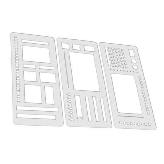 OIUR 1/2/3 Sets Handmade Flexible Record Template DIY Scrapbooking Dot Grid Journals Planner Flexible Drawing Checklist Stencils Tools