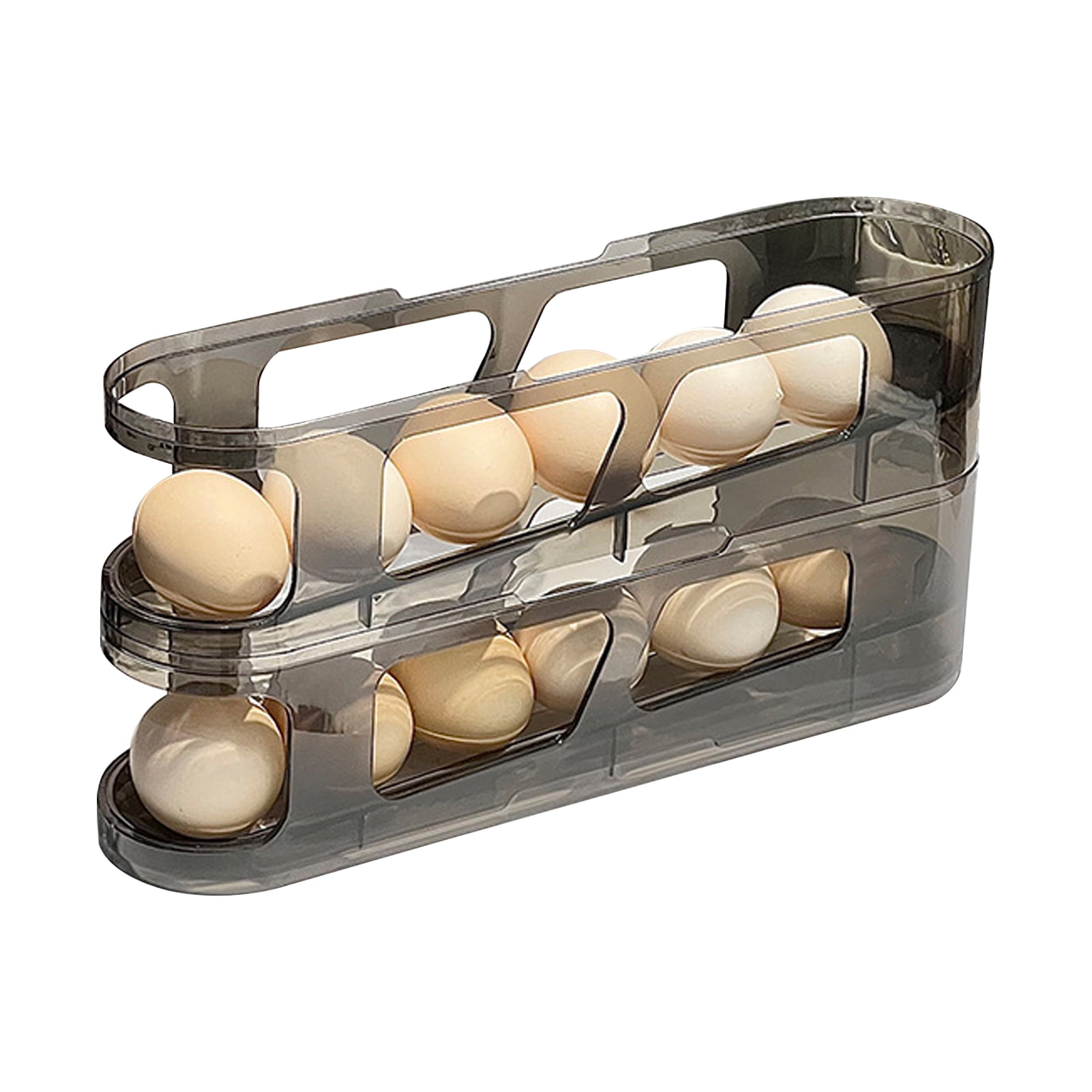 OIUR 1/2/3Pcs Fridge Egg Holder Large Capacity Multi-layer Transparent Design Stackable Automatic Rolling Egg Dispenser
