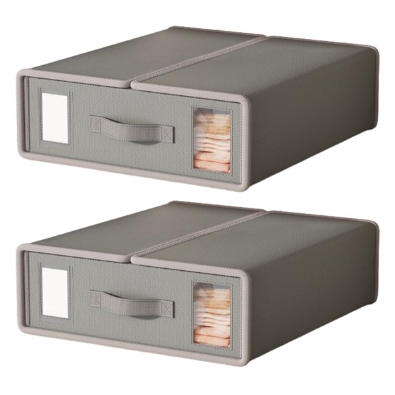 OIUR 1/2Pcs Closet Organizer Box Bed Sheet Holder with Reinforced Handle Large Capacity Foldable Design Duvet Covers Blankets Storage Case