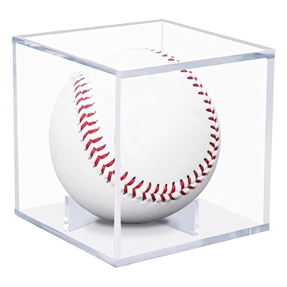 OIUR 1/3/6Pcs Baseball Display Case Transparent Design Dustproof UV Protected Acrylic Baseball Holder Display Box
