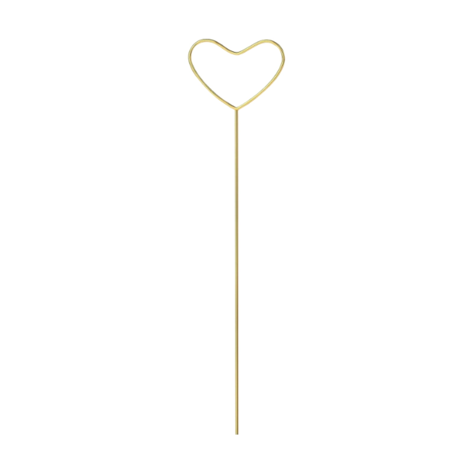 OIUR 100 Pcs Metal Floral Place Card Holder Round Star Heart Shape Flower Picks Clip for Floral Arrangement Golden Gift Card Holder for Wedding Party
