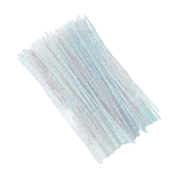 OIUR 100Pcs Glitter Pipe Cleaners for Art Crafts, Flexible Colorful Chenille Stems for Christmas Decorations, Floral Arrangements And DIY Art Projects for Kids & Adults