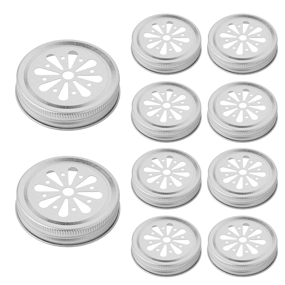 OIUR 10Pcs Mason Jar Lids Smooth Edge Easy to Clean Rust-proof Tinplate Mason Jar Covers Storage Can Lids Decor