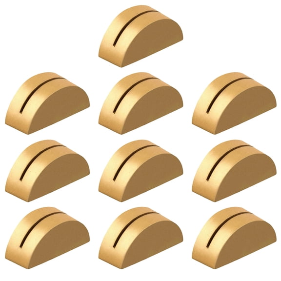 OIUR 10Pcs Semicircular Wooden Business Card Holder Reusable Wedding Banquet Restaurant Table Number Place Card Holder Stand