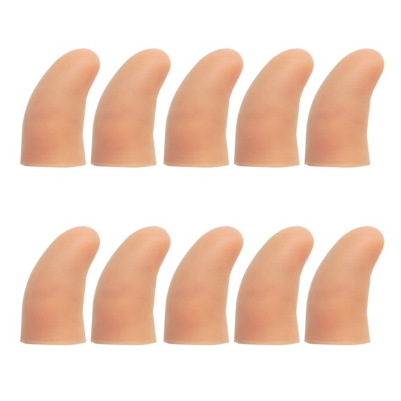 OIUR 10Pcs Silicone Finger Protectors Finger Arthritis Cracking Pain Relief Finger Cots Short Thumb Guard Cover Reusable Fingertip Protection Finger Caps Sleeves