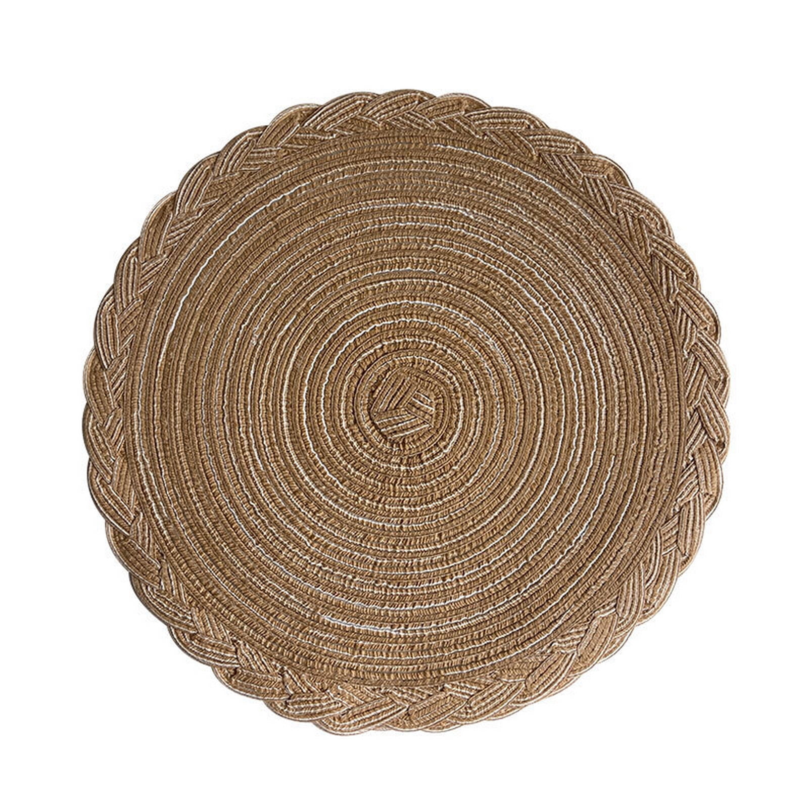 Round Standing Mat OIUR 12 Inch Round Placemats, Polyester Woven Braided Place Mats ...