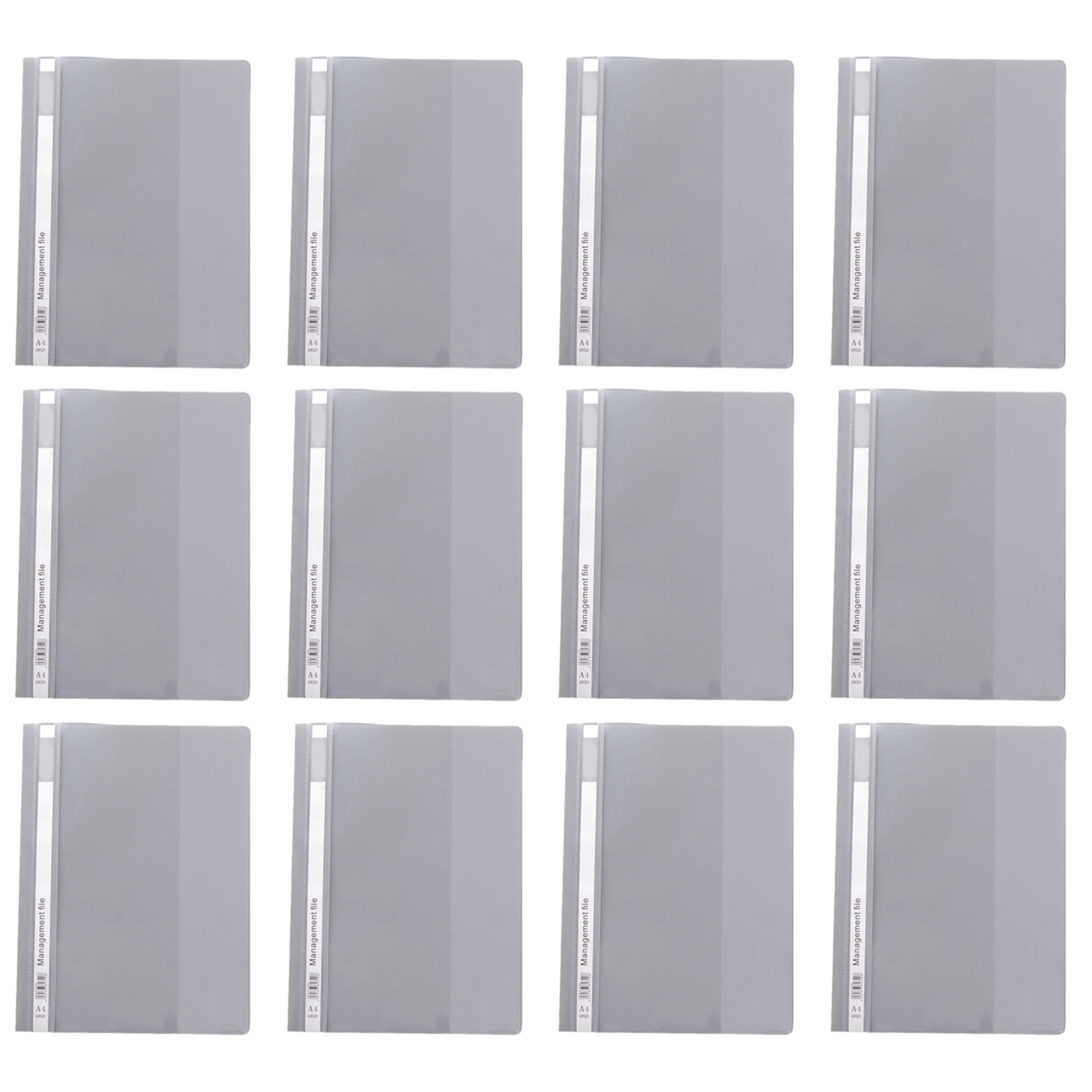 OIUR 12Pcs A4 Clear File Folders Punch-Hole Binders with Movable Index Cards Plastic Document Organizer for Office School