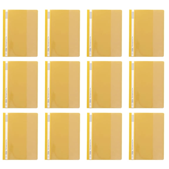 OIUR 12Pcs A4 Clear File Folders Punch-Hole Binders with Movable Index Cards Plastic Document Organizer for Office School