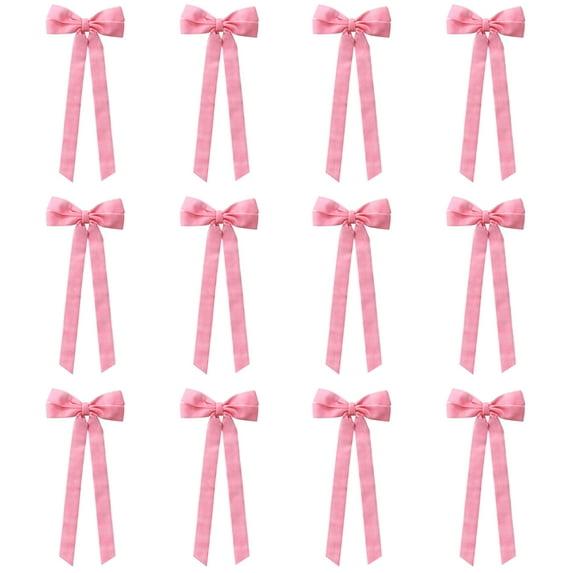 OIUR 12Pcs Christmas Velvet Bows Rustic Vintage Velvet Ribbon Bows for DIY Crafts Gift Wrapping Tree Garland Wreath Xmas Decoration