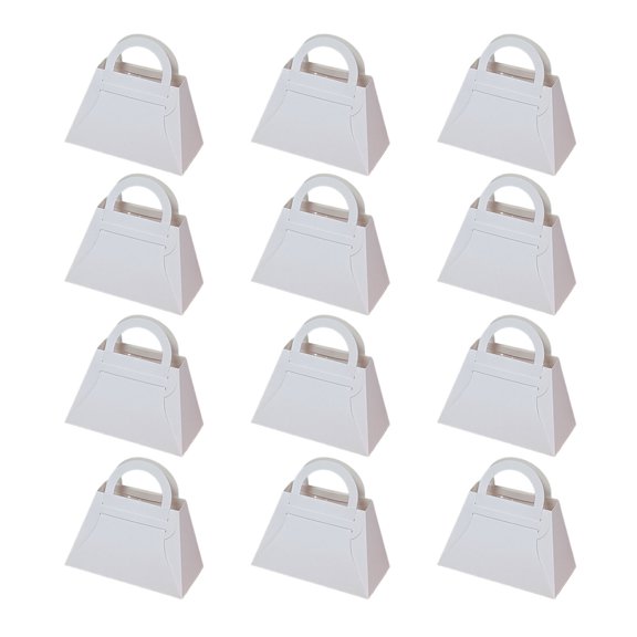 OIUR 12Pcs Gift Boxes with Handles Paper Gift Box Cookie Dessert Packaging Boxes Bridesmaids Proposal Handbag Boxes for Weddings Parties