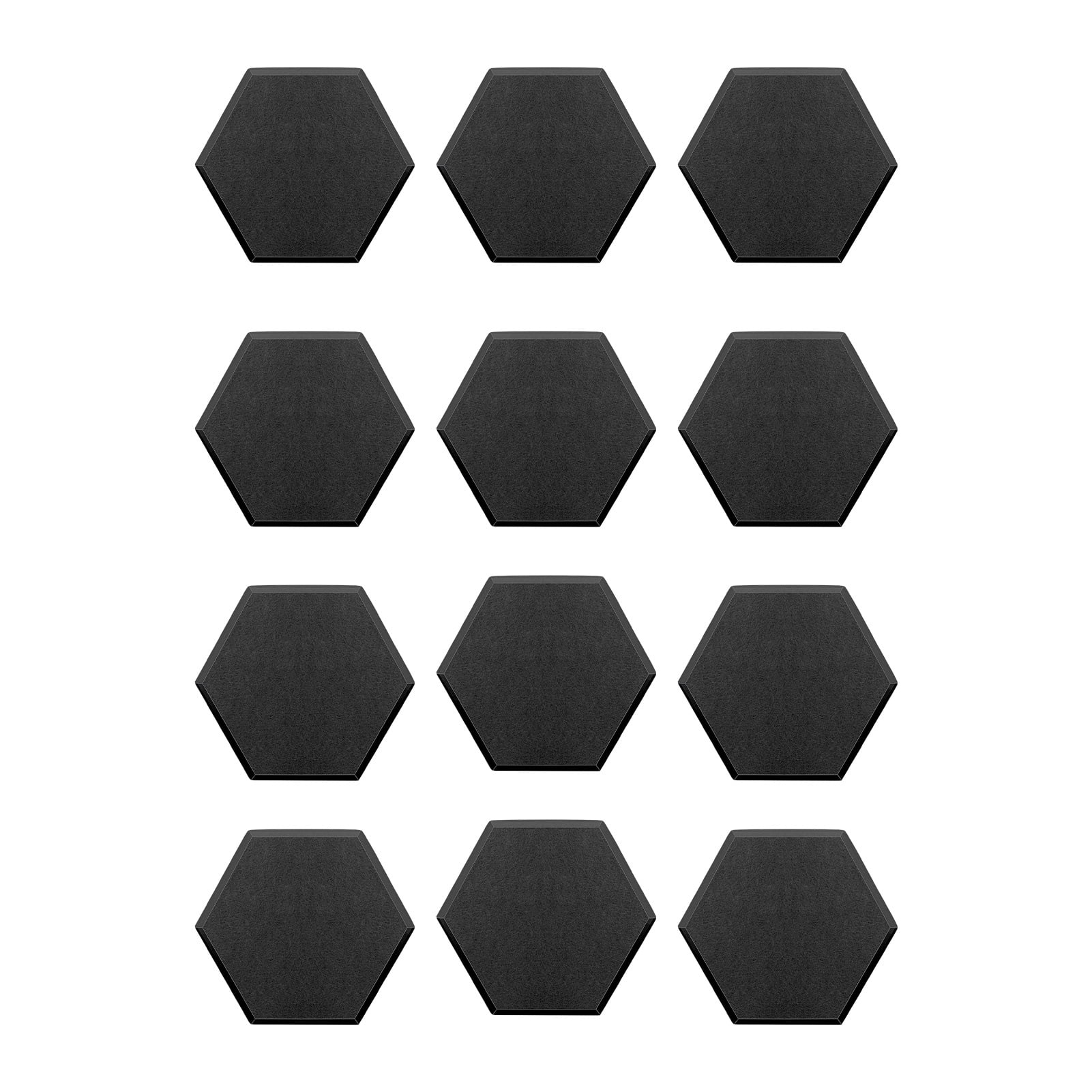 OIUR 12Pcs Hexagon Soundproof Wall Panel Self-Adhesive Sound Absorbing High Density Thick Acoustic Foam Panel Home Studio Noise Reduction Wall Panel