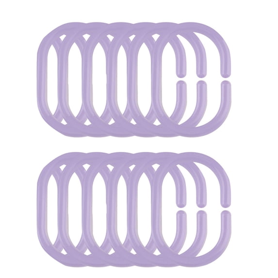 OIUR 12Pcs Shower Curtain Hook Heavy Duty Universal Bathroom Shower Rod C-shaped Ring Hanger Holder Bathroom Curtain Accessories