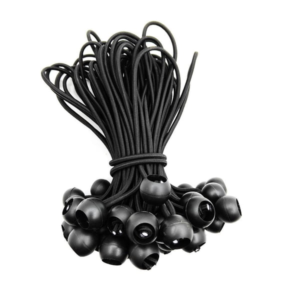 OIUR 15/40/60Pcs Ball Bungee Cords Heavy Duty Outdoor Camping Tent Awning Canopy Tarp Tie Down Cord UV-Resistant Elastic Rope with Plastic Ball