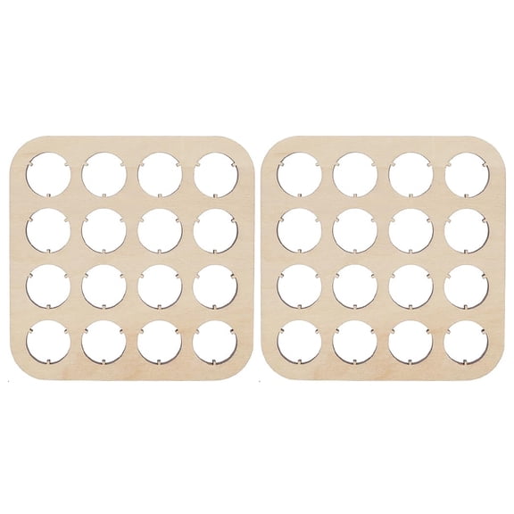 OIUR 16-Slot Bottle Cap Organizer Wooden Beer Cap Display Stand Square Bottle Cap Coaster for Beer Cap Collection Home Decor Bar Display