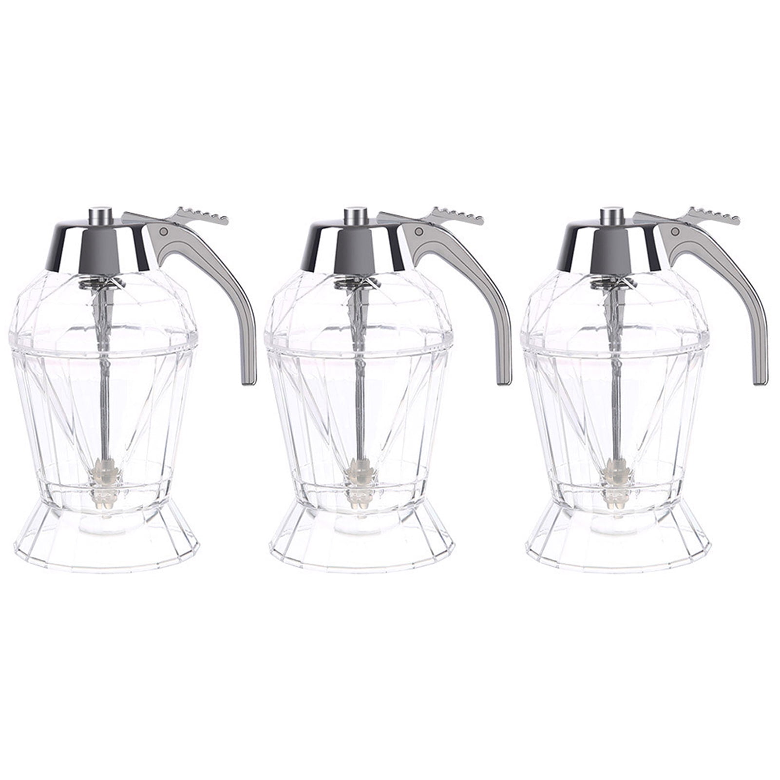 OIUR 2/3Pcs Maple Syrup Dispensers Honey Jars with Stand Handle Design Large Capacity BPA Free No Drip Honey Holders