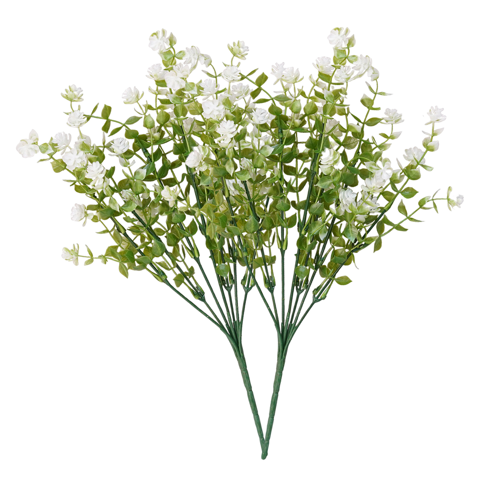OIUR 2 Pcs Outdoor Artificial Flowers Realistic UV Resistant Faux Plants Fake Flowers with Bendable Stems for Hanging Planter Porch Home Wedding Decor
