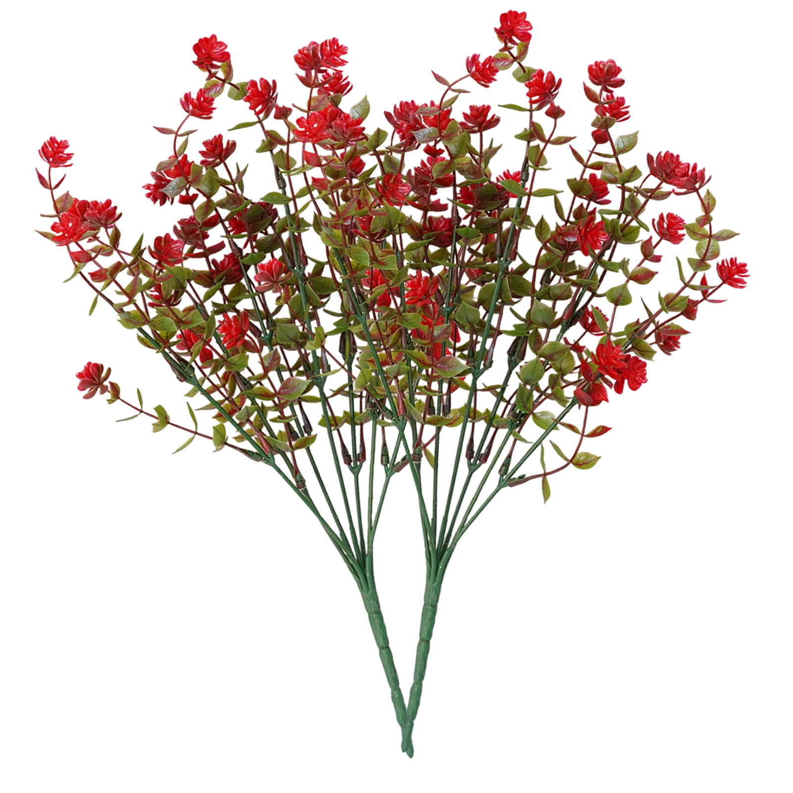 OIUR 2 Pcs Outdoor Artificial Flowers Realistic UV Resistant Faux Plants Fake Flowers with Bendable Stems for Hanging Planter Porch Home Wedding Decor