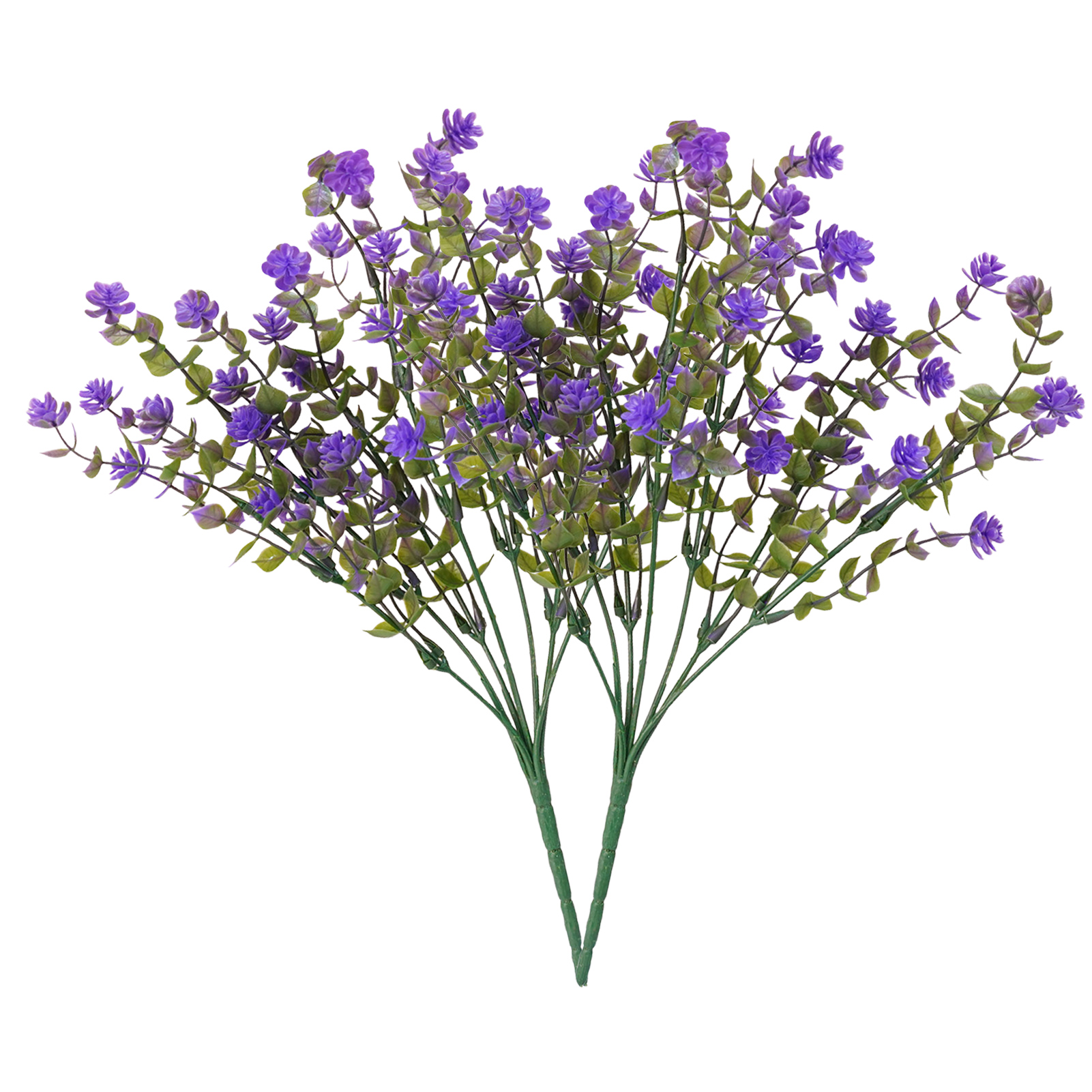 OIUR 2 Pcs Outdoor Artificial Flowers Realistic UV Resistant Faux Plants Fake Flowers with Bendable Stems for Hanging Planter Porch Home Wedding Decor