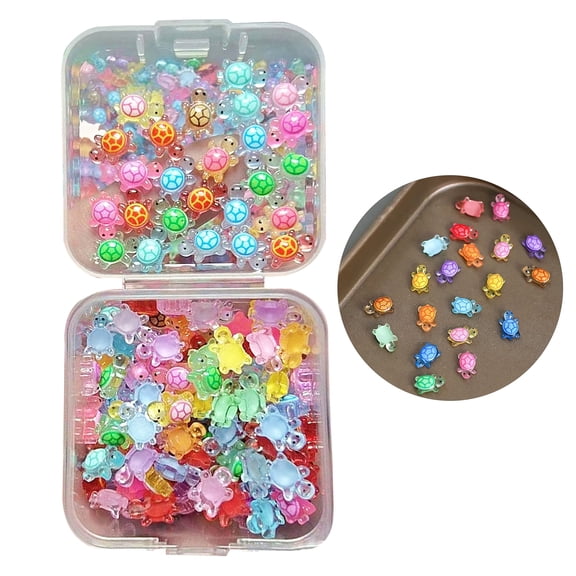 OIUR 200 Pcs Mini Resin Turtles Glow in The Dark Tiny Turtle Figurines Miniature Turtle Statues for DIY Fairy Garden Micro Landscaping Decor