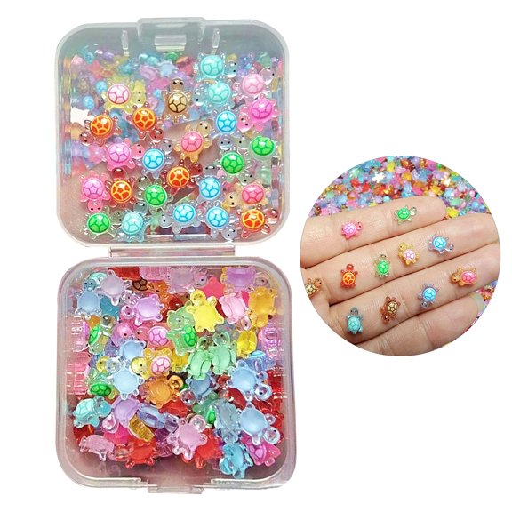 OIUR 200 Pcs Mini Resin Turtles Glow in The Dark Tiny Turtle Figurines Miniature Turtle Statues for DIY Fairy Garden Micro Landscaping Decor