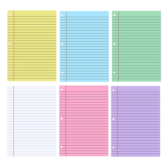 OIUR 200 Sheets Loose Leaf Paper 8'' x 10.5'' College Ruled Filler Notebook Paper 3-Hole Punched Binder Lined Paper for 3 Ring Binders