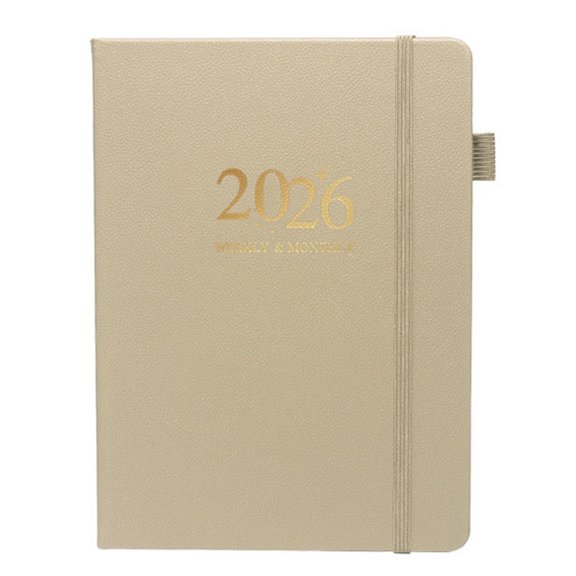 OIUR 2026 Planner A5 Notebook 144 Sheets Hardcover Daily Journal Calendar Multifunctional Work-Life Balance Schedule for Travel College Home