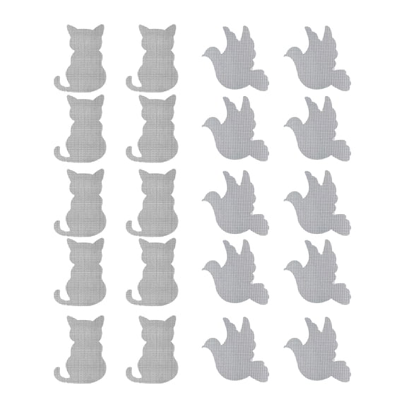 OIUR 20Pcs Self Adhesive Window Screen Stickers Cat Bird Shaped Screen Repair Patch Waterproof Screen Repair Kit for Mosquito Nets Tents