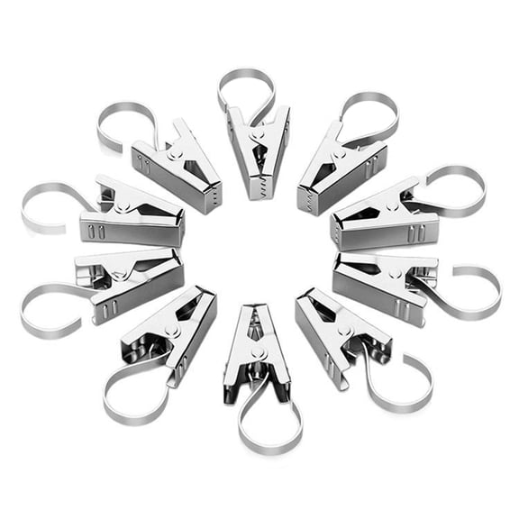 OIUR 20Pcs Stainless Steel Hooks Clips Rustproof Weather-Resistant Multi-purpose Curtain String Light Hangers S Hooks