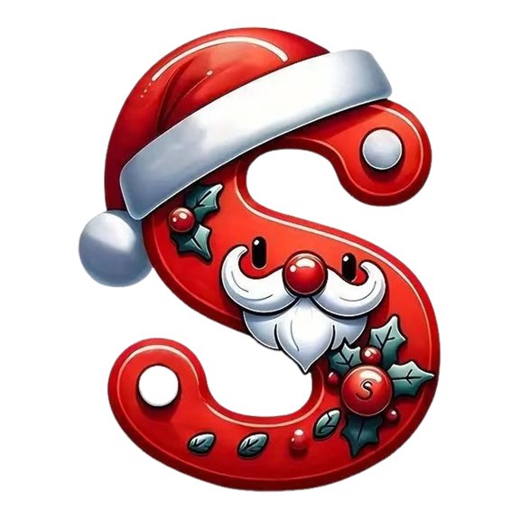 OIUR 26 Letters Christmas Ornaments Personalized Santa Claus Monogram Initial Letter Xmas Tree Pendant for Tree DIY Craft Home Decor